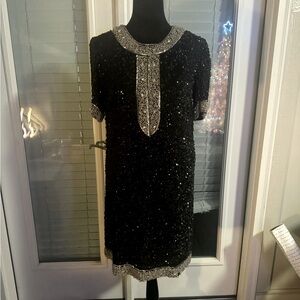 Candela fully sequin black dress size medium worn once!